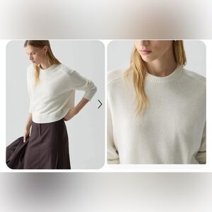 THEORY Cashmere Crewneck Crop Sweater Size Large new